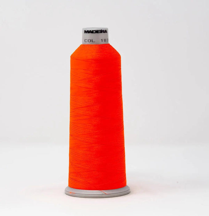Madeira Polyneon 1837 Fluorescent Red Orange Embroidery Thread 5500 Yards