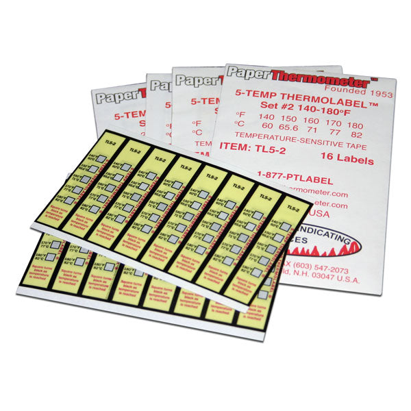 Paper Thermometer Heat Tapes Set 5 (290-330 Degrees) 16 Label Pack